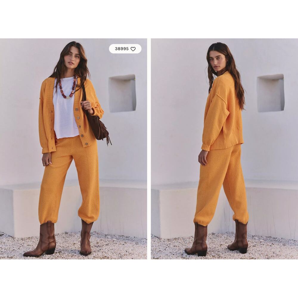 Free-est Hailee Cardi Set | Cardigan Pants Set | California Poppy | Size L